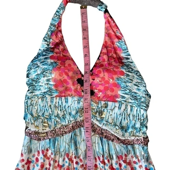 Shoreline Women’s Halter Multi-Color Maxi Dress Size L/XL - Picture 7 of 10